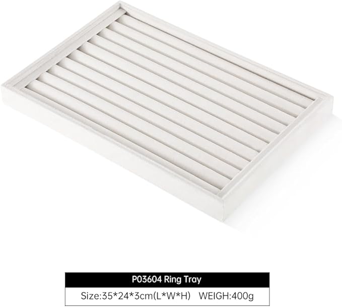 Ring Tray, Velvet Jewelry Trays,Premium Ring Display Case,Luxury Stud Earring Organizer,White Jewelry Storage