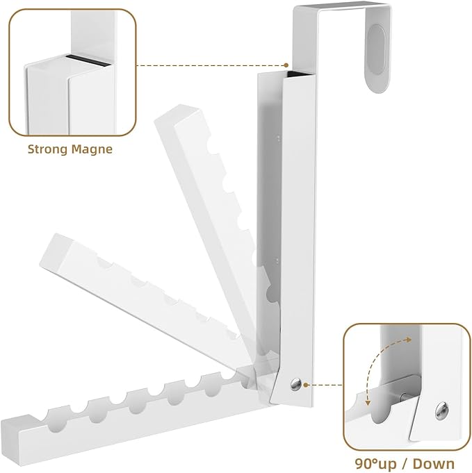 2 Pack Over The Door Hanger, Folding Over The Door Drying Rack for Laundry, Over The Door Hooks, Door Hanger for Clothing, Over The Door Clothes Hanger,Portable Compact,White