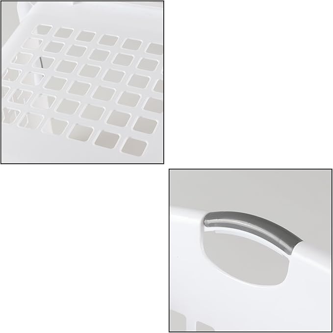 4 Pack Plastic Laundry Hamper, 70 L Large Dirty Clothes Storage Baskets with Comfort Handle, White