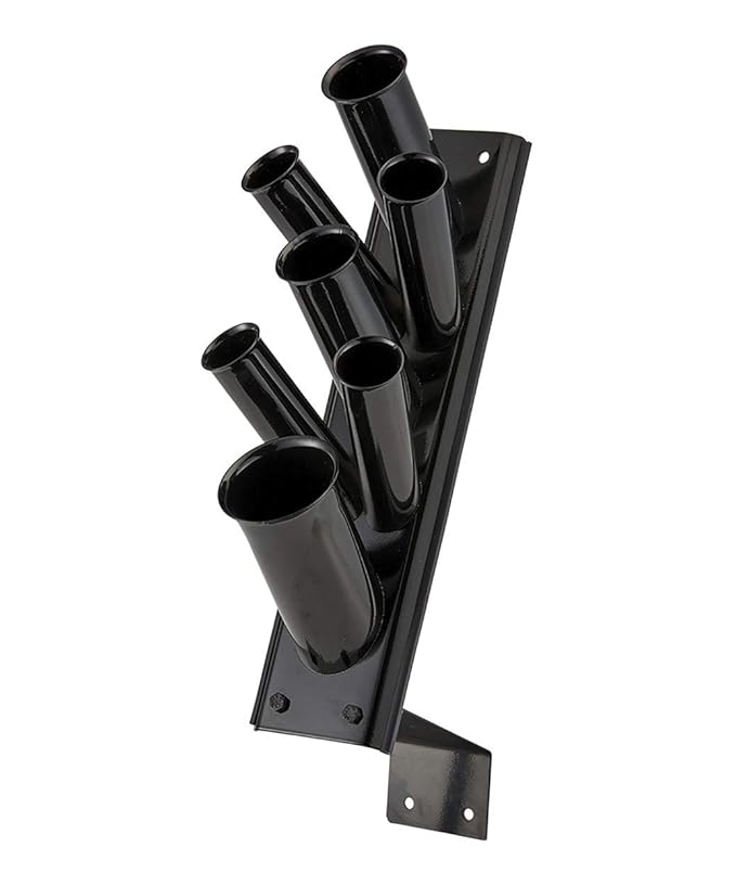 Pibbs 1507 Big Ben Wall-Mount Appliance Holder - Stainless Steel Salon Organizer with 7 Heat-Resistant Barrel Openings for Dryers & Hot Tools, Chrome Finish, PIB-1507
