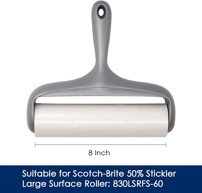 Large Surface Roller Refill for Scotch-Brite 50% Stickier Lint Roller, Works Great On Pet Hair (60 Sheets per Roll, 4 Pack)