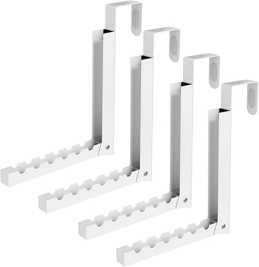 BAKON Over The Door Hanger Folding Clothes Drying Rack, Folding Hanging Coat Rack for Indoor Laundry Room Compact Small Space Foldable Portable Clothing Hanger Hook Collapsible- 4 Pack(White)