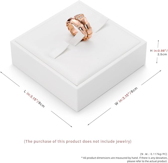 3 Slot Ring Stand PU Leather Rings Display Holder Rings Organizer White Jewelry Display Showcase