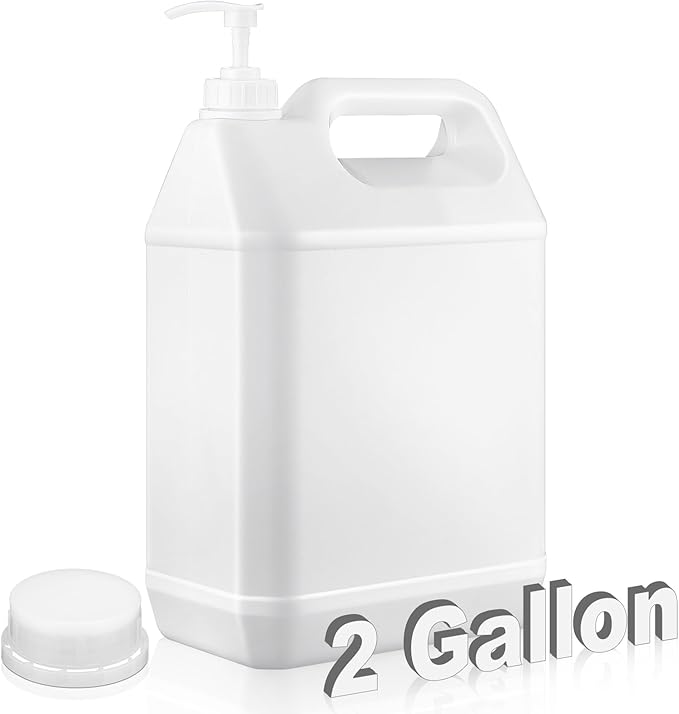 Novabright 2 Gallon Pump Dispenser Bottle Large Plastic Jug Laundry Liquid Detergent Dispenser with Pump Lid Handle for Laundry Room Organization, Soap, Fabric Softener Indoor Outdoor