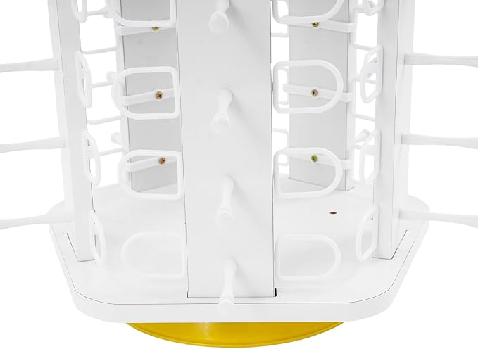 50 Pairs Glasses Rack, 360° Rotating Sunglasses Display Rack, 5-Sided Eyeglasses Storage Organizer, Eyewear Holder, Commercial Sunglasses Display Stand, White