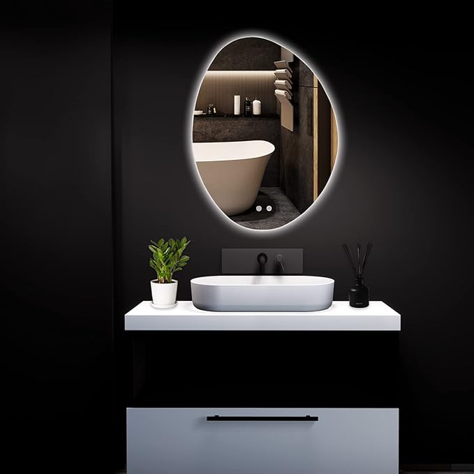 WallBeyond LED Bathroom Mirror with Lights, 24 x 32 Inch Led Bathroom Vanity Mirror for Wall, Anti Fog Mirror for Bathroom, 3 Colors and Dimmable Light, Horizontal/Vertical