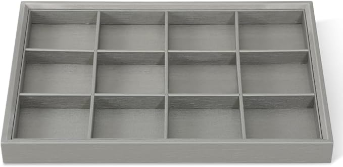 Jewelry Trays, Leather Tray,Luxury Grey Stackable Jewelry Trays For Bracelet,Pendants,Premium Jewelry Trays For Drawers, Gray