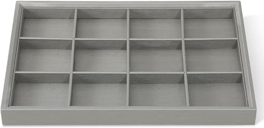 Jewelry Trays, Leather Tray,Luxury Grey Stackable Jewelry Trays For Bracelet,Pendants,Premium Jewelry Trays For Drawers, Gray
