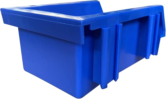3.5" X 5.2" X 2.1" BLUE Heavy duty thermoplastic storage bin organizer, Stackable, Hangable, Side-connect. Great for tools, parts crafts and more! (2 PACK)