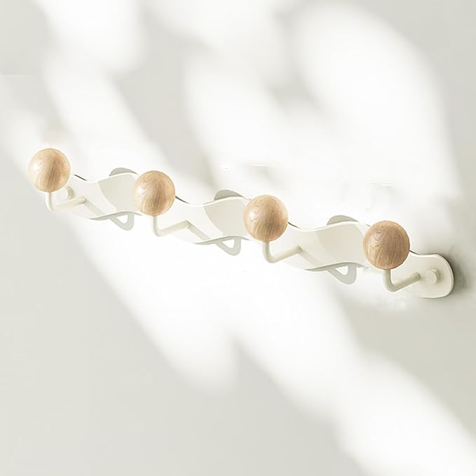 Coat Hooks for Wall, Key Holder Wall Mount, Coat Rack Wall Mount, Wall Hooks for Coats, Hooks for Hanging Hat Towel Purse Robes Mudroom Bathroom Entryway, Beige