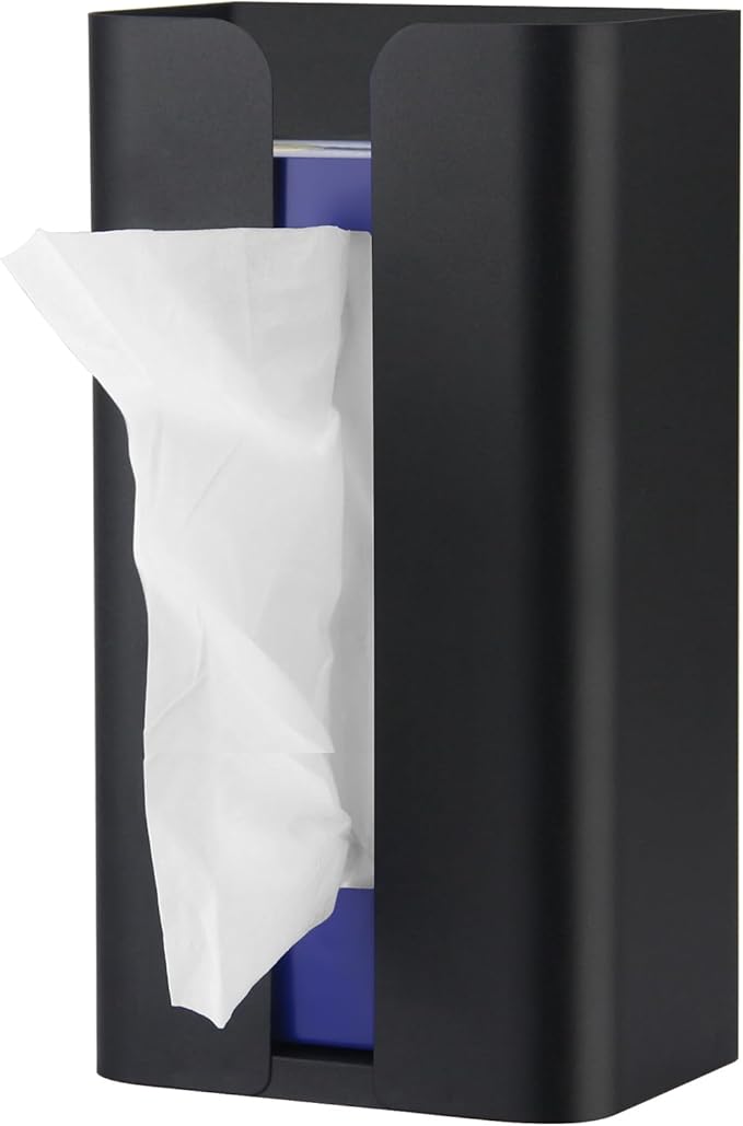 Magnetic Laundry Dryer Sheet Dispenser, Tissue Holder, Garbage Bag Dispenser for Fridge, Kitchen, Laundry (Black)