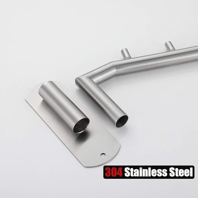 JQK Folding Clothes Hanger Rack, Stainless Steel Swing Arm Hook Holder, Clothing Hanging System Drying Closet Storage Organizer Brushed Finished Wall Mount 2 Pack, SHR100-BN-P2