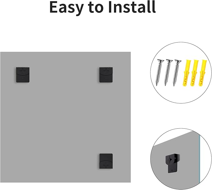 CILIBER Frameless Mirror, 24x24 inch Square Bathroom Mirrors for Wall, Upgraded Shatterproof Vanity Mirror Over Sink with Polished Edge for Bathroom,Bedroom,Living Room and Entryway