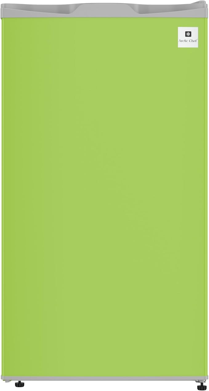 ARCTIC CHEF Mini Refrigerator-Freezer Compartment-Adjustable Thermostat Control-Reversible Doors-Ideal for Dorm, Office, RV, Garage, Apartment-LIME, 3.2 CU.FT