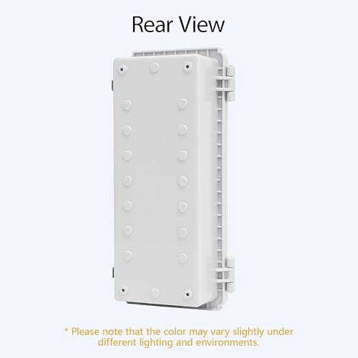 LeMotech Electrical Box, IP67 Waterproof Hinged Cover Stainless Steel Latch Junction Box, ABS Plastic Electrical Enclosure with Mounting Plate,Wall Brackets, Cable Glands,10.2"x4.3"x2.9”,Grey