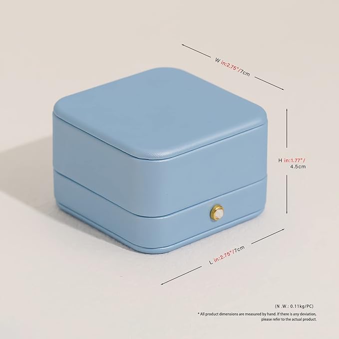 Oirlv Elegant Sky Blue Necklace Gift Box Leather Necklace Boxes for Jewelry Gift Velvet Interior Pendant Box