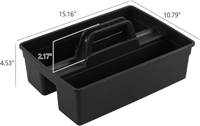 Plastic Cleaning Caddy Tote, Cleaning Tool Storage Carry Caddy, Black, 6 Packs