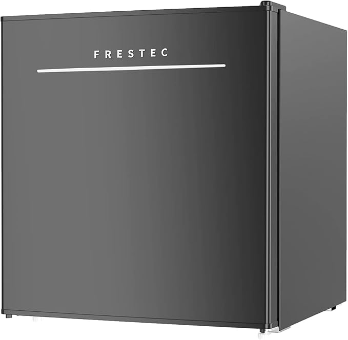 Frestec 1.7 Cu.Ft Mini Fridge with Freezer, Mini Fridge for Bedroom, Small Refrigerator, Dorm Refrigerators with Freezer, Compact Refrigerator for Office, Apartment, Dorm, Bedroom (Black)