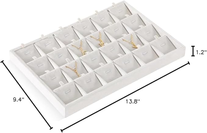 Necklace Display Tray, Velvet Jewelry Organizer, Premium Pendant Display,Luxury Earrings Organizer,White Necklace Organizer
