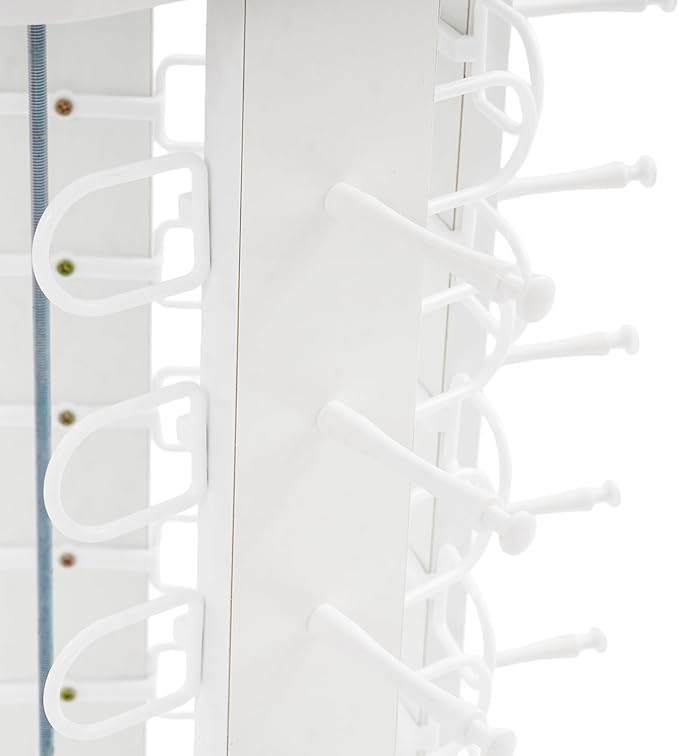 60 Pairs Glasses Rack, 360° Rotating Sunglasses Display Rack, 6-Sided Eyeglasses Storage Organizer, Eyewear Holder, Commercial Sunglasses Display Stand, White