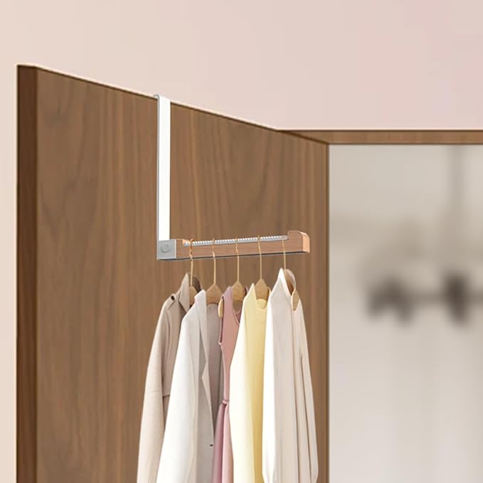 2 Pack Over The Door Hooks(L=6.1"), Over Door Hanger, Heavy Duty No Drill Hanger for Towels, Coats, Hats, Bags in Bathroom, Bedroom, Kitchen, Living Room-White