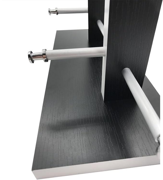 Wood Sunglasses Holder Display Stand, Wooden Glasses Holder Eyeglass Holder Stand Rack Sunglass Organizer Stand for Desk Dresser Tabletop (BLACK 10 Pairs)