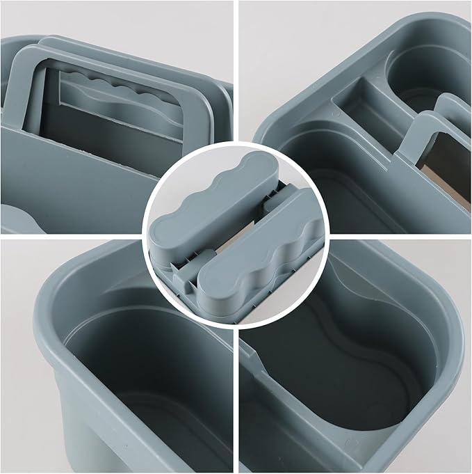 6-Pack Plastic Cleaning Storage Caddy, Cleaning Supply Carry Caddy, Gray