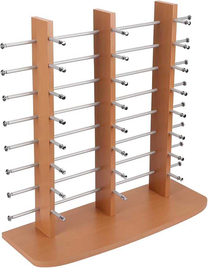 by Polmart Sunglass/Eyewears Display Stand, Maple, Triple Towers, 24-Pair Capacity