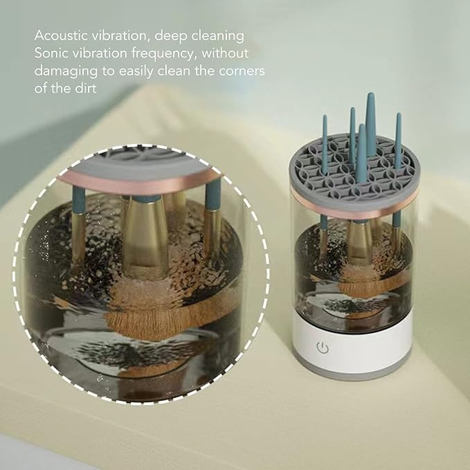 TARSHYRY Electric Makeup Brush Cleaner Machine, Automatic Brush Cleaner Spinner Dryer, Cleanser Tool for All Size Makeup Brushes