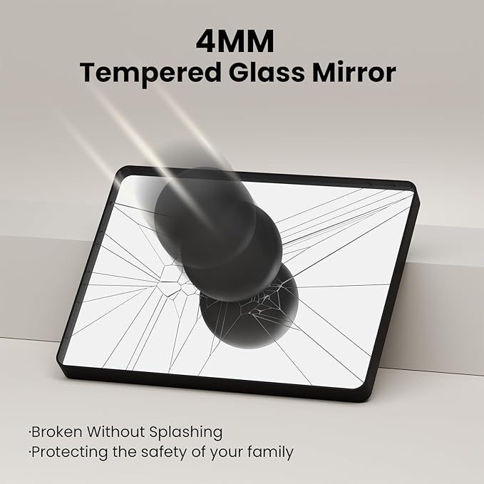 Brushed Nickel Bathroom Mirror 24x32 Inch, Brushed Silver Metal Frame Mirror Wall Mounted, Rounded Rectangle Bathroom Vanity Mirror, Tempered Glass, Anti-Rust, Horizontal/Vertical