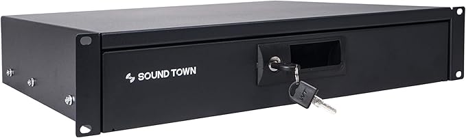 Sound Town 19-inch 2U Locking Rack Drawer, with Protection Foam (STRD-2D)