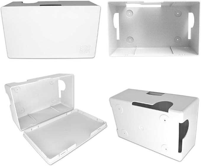 Cable Management Box with Included Mounting Hardware – ABS Cord Organizer (12,7 x 7,8 x 4,5 in) | Heat-Tolerant Power Strip & Cable Storage | Wall-Mountable or Floor Use