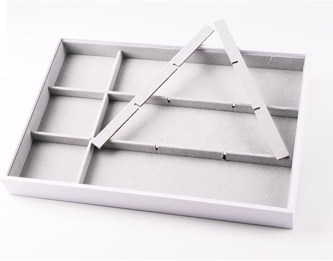 Oirlv Hand Made Velvet Stackable Jewelry Trays Rings Earrings Bracelet organizer Storage Tray (12 Grids)