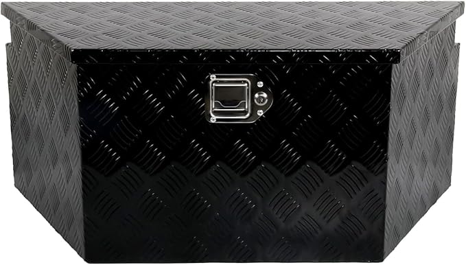 34''Inch Aluminum Trailer Tongue Tool Box Truck Bed Toolbox Truck Trailer Chest Box Underbody Storage Organizer Waterproof Square Storage Organizer w/Lock & Keys Black(‎34" Lx14.5 Wx15 H)