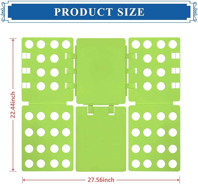 BoxLegend Shirt Folding Board - Easy & Fast Laundry Solution for Kids & Adults (Green & Blue)