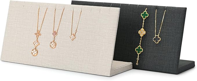 Leather Necklace Display Stand Necklace Bracelet Display Holder Stand with Hooks For Jewelry Storage Display (White)