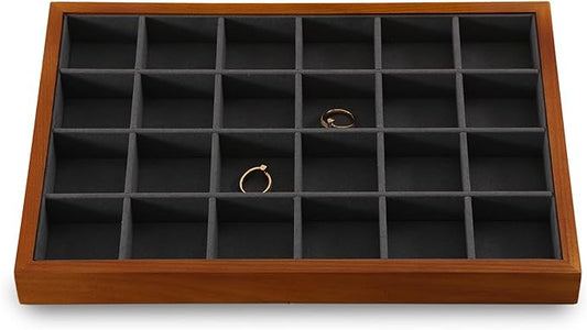 Earring Storage Tray, Wood Jewelry Organizer Tray,Black Stackable Jewelry Trays,Premium Wood Earring Display