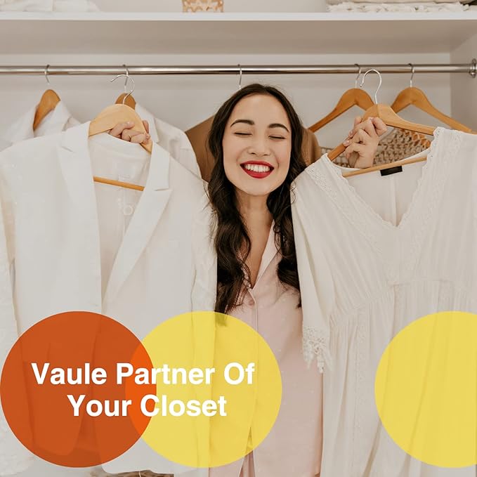Wooden Hangers - 60 Pack - Clothes Hanger for Daily Used,Heavy Duty Wood Hangers with Precisely Cut Notches,Coat Hanger for Closet, Clothes Hangers for Shirt Suit Dress (Natural)