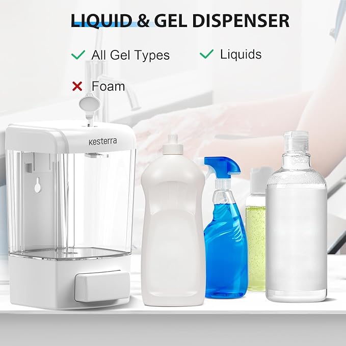 Manual Soap Dispenser, 23.7oz/700ml Wall Mount Soap Dispenser, Large Capacity Kitchen Bathroom Hand Soap Pump, Commercial Refillable Shampoo Shower Gel Lotion Dispenser, White