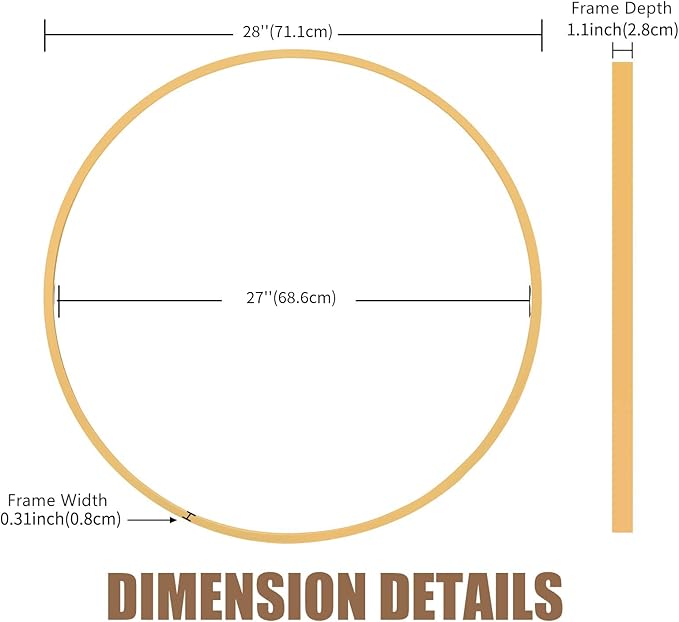 BEAUTYPEAK 28 Inch Round Mirror, Metal Frame Circle Mirror, Wall Mounted for Entryway, Bathroom, Vanity, Living Room, Gold