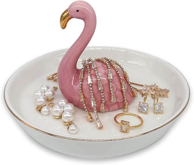 Flamingo Decor, Flamingo Jewelry Holder, Ring Holder, Jewelry Holder Dish, Thanksgiving, Christmas