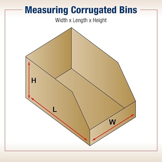 Box USA BBINBWZ218K Open Top Bin Boxes, 2" x 18" x 4-1/2", Kraft (Pack of 50)