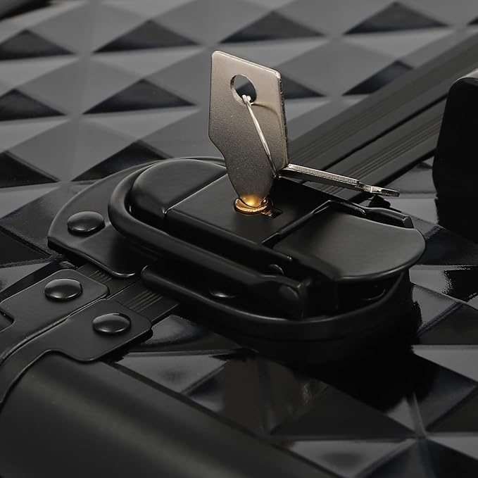 Rolling Makeup Train Case Large Cosmetic Trolley Nail Bag Organizer Professional Manicure Tool kit Portable Manicure Storage Case with Swivel Wheels 4 Tray and Sliding Rail (Black)