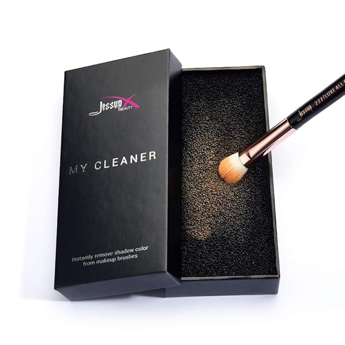 Jessup Makeup Brush Cleaner, Dry Makeup Brush Cleaner Sponge Quick Removal Color, A001