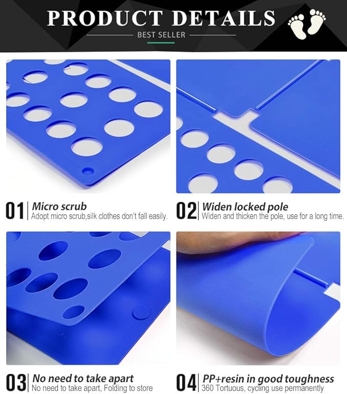 BoxLegend Shirt Folding Board - Easy & Fast Laundry Solution for Kids & Adults (Green & Blue)