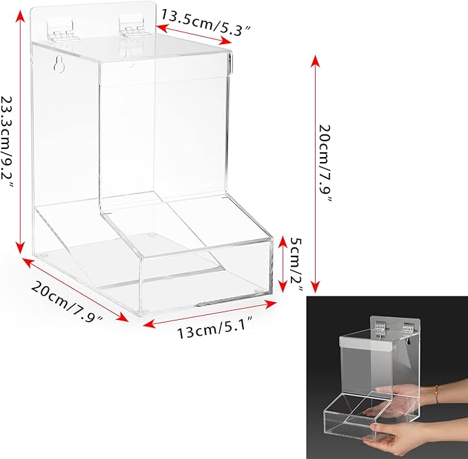 Kokone Candy Dispenser Countertop with Lids,Acrylic Container for Laundry Pods Dishwasher Pods Plastic Bags,Wall Mounted Candy Dispenser with Screws,Clear Acrylic Dispenser for Desk Pantry Kitchen