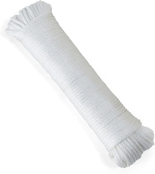 MERIANE 1/8inch 100FT Nylon Rope – Multipurpose Heavy Duty – Abrasion & UV Resistant – Ideal Use for Camping, Clothesline, Marine Rope, Flag Line - Shock Absorption Rope for Indoor Outdoor