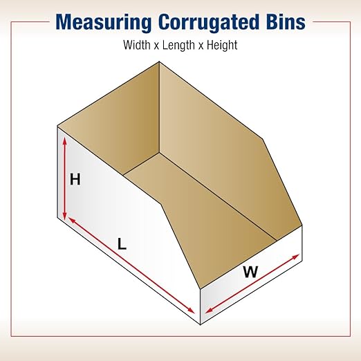 Box USA BBINMT824 Open Top Bin Boxes, 8" x 24" x 4 1/2", Oyster White (Pack of 50)
