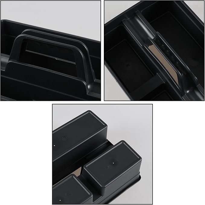 Set of 6 Plastic 3 Compartments Cleaning Supplies Caddy with Handle, Commercial Cleaning Caddy Organizer, Gray