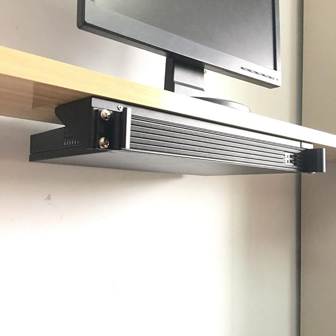 Jingchengmei 1U Steel Vertical Wall Mount Rack and Horizontal Under Desk PC Mount Bracket for 19 Inch Network Equipments (1U90)